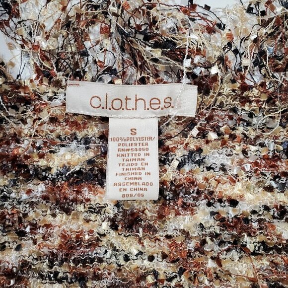 C.l.o.t.h.e.s Women's Fringe multi-colored Cardigan Sz S - Picture 4 of 9